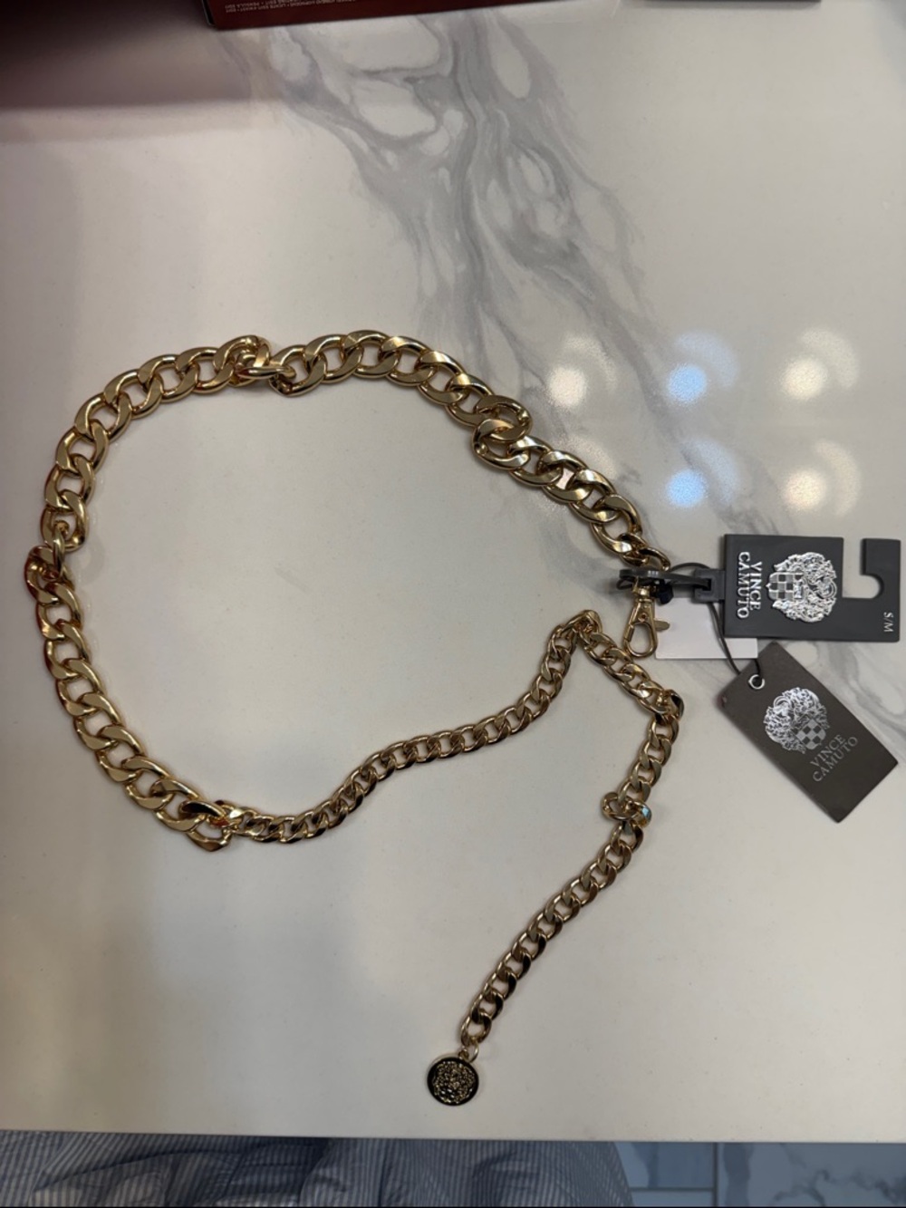 Vince Camuto Gold Gold Chunky Chain Belt